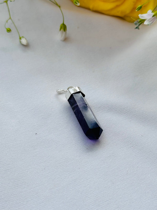 Attract Luck, Enhance Intuition, Improve Health & Skin: Amethyst Pencil Pendant