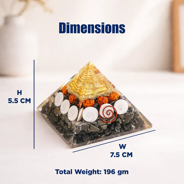 Laxmi & Vishnu with Pyrite Pyramid – Wealth, Prosperity & Protection Energy Pyramid