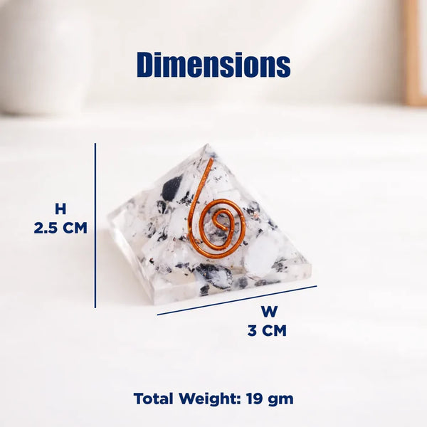 Moonstone Orgonite Pyramid – Emotional Balance, Intuition & Harmony Crystal