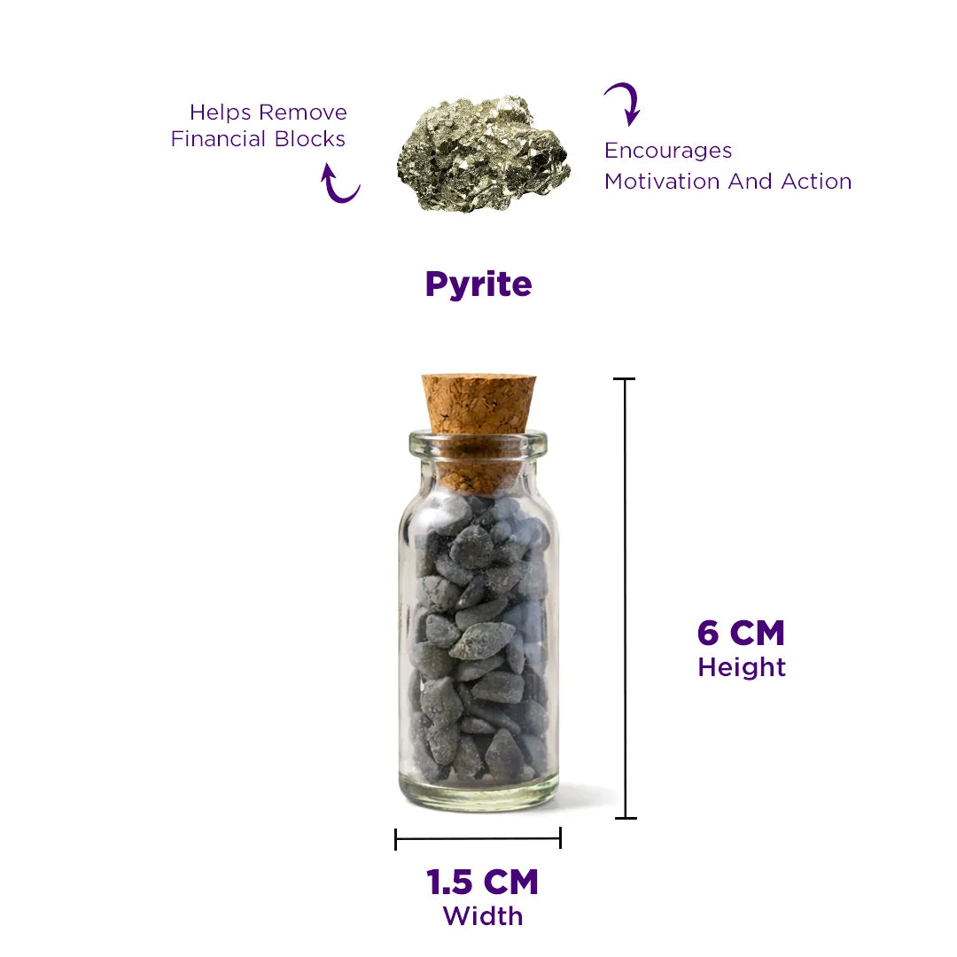Pyrite Bottle Chips – Wealth Attraction, Confidence & Protection Energy