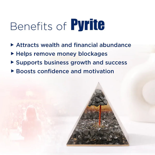 Pyrite Crystal Pyramid – Wealth, Success & Money Attraction Energy Pyramid