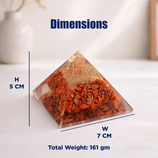 Red Jasper Crystal Pyramid – Strength, Courage & Stability Energy