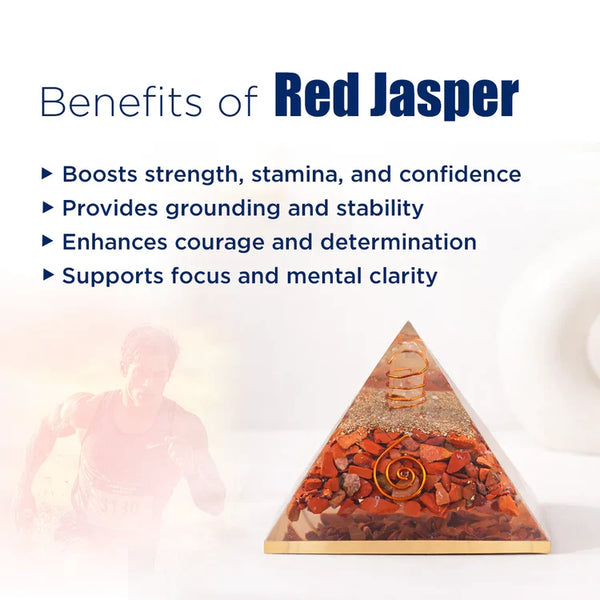 Red Jasper Crystal Pyramid – Strength, Courage & Stability Energy