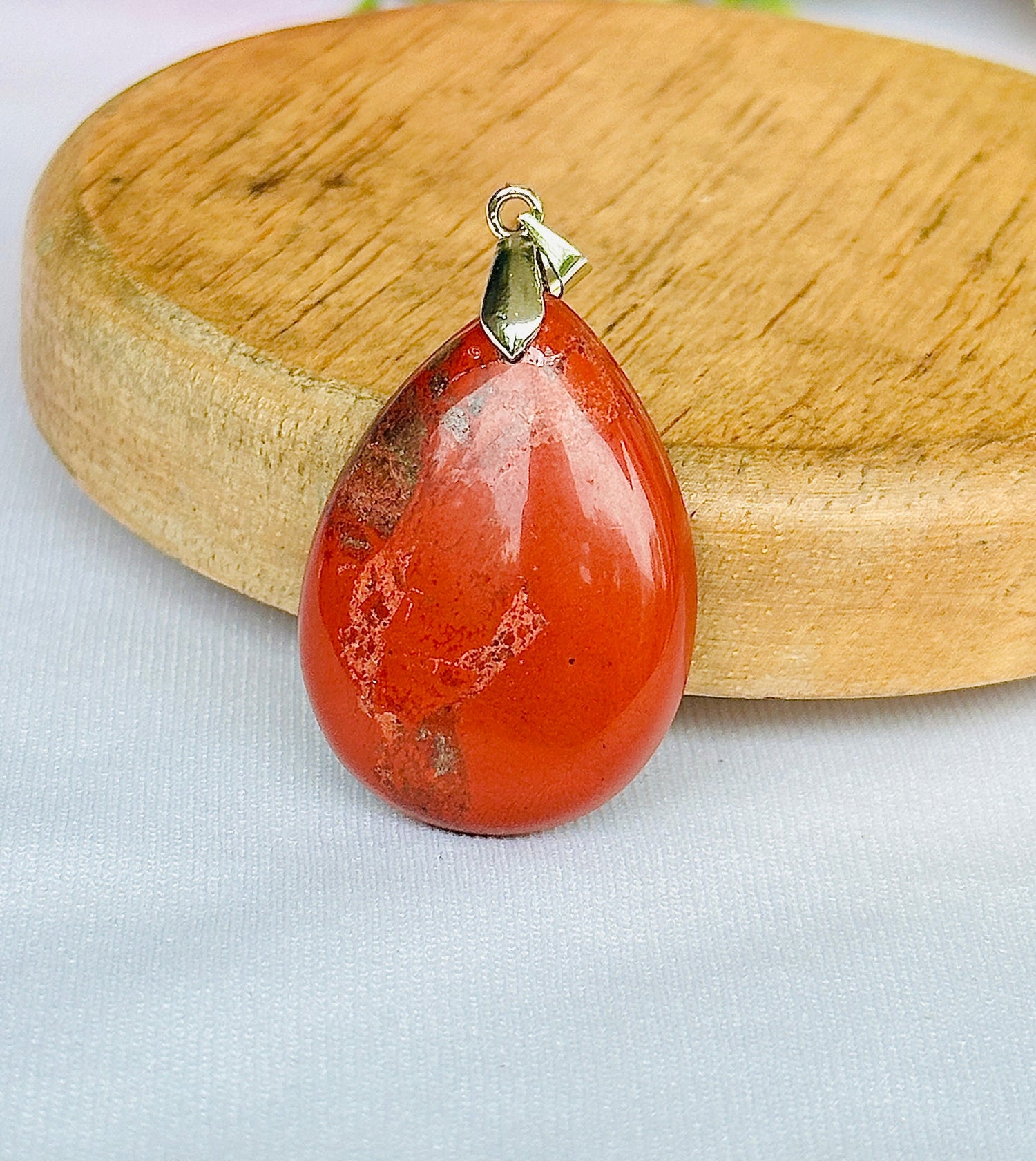 Red Jasper Stone Tree of Life Pendant for Financial Stability & Prosperity
