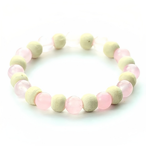 Rose Quartz with Tulsi Bracelet (Abhimantrit) for Love & Peace