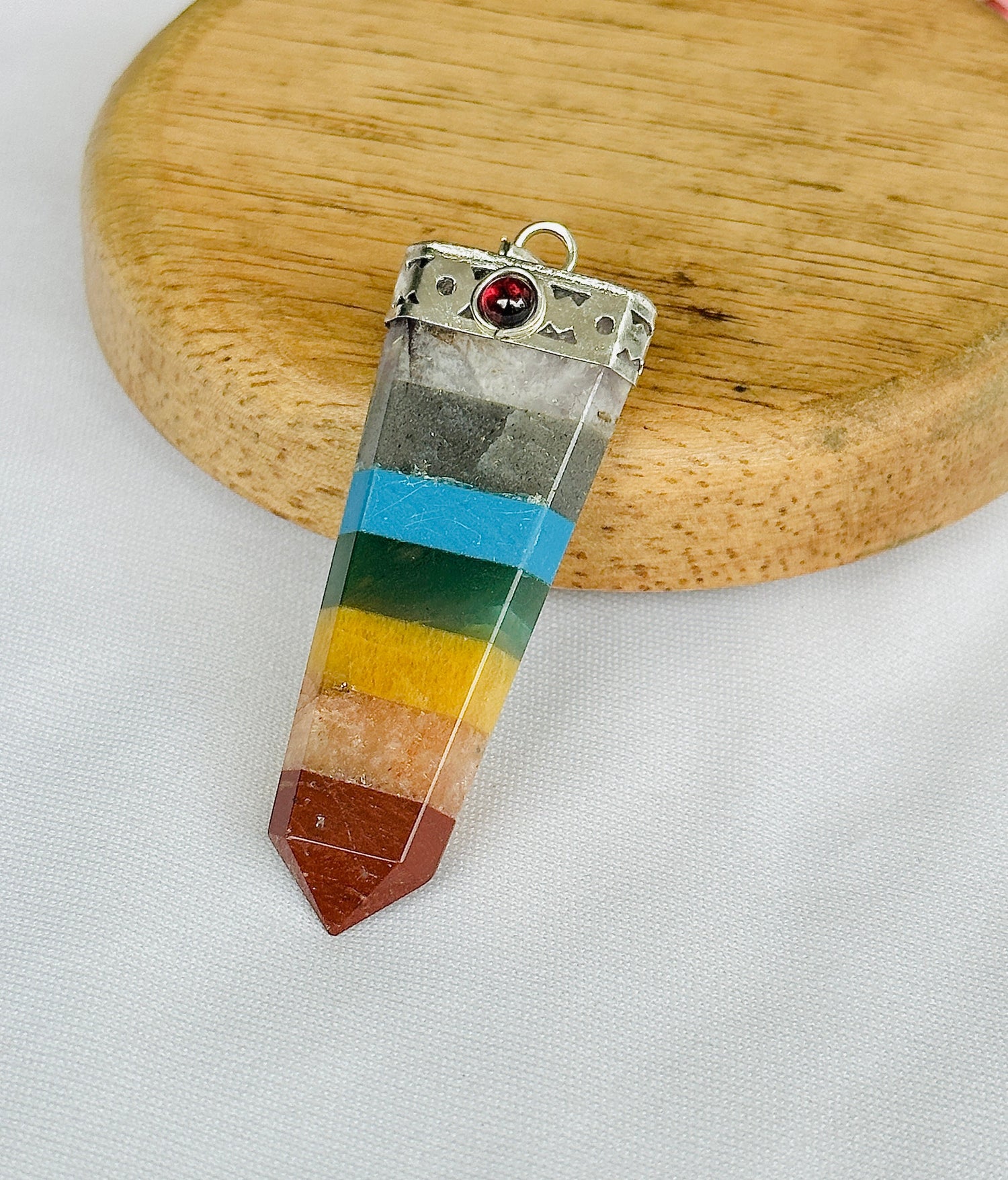 Seven Chakra: Multi - Stone Pendant