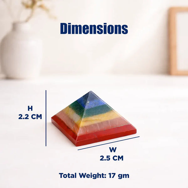 Seven Chakra Pyramid (Small) – Energy Balancing & Chakra Healing Crystal