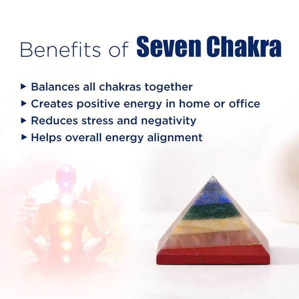 Seven Chakra Pyramid (Small) – Energy Balancing & Chakra Healing Crystal