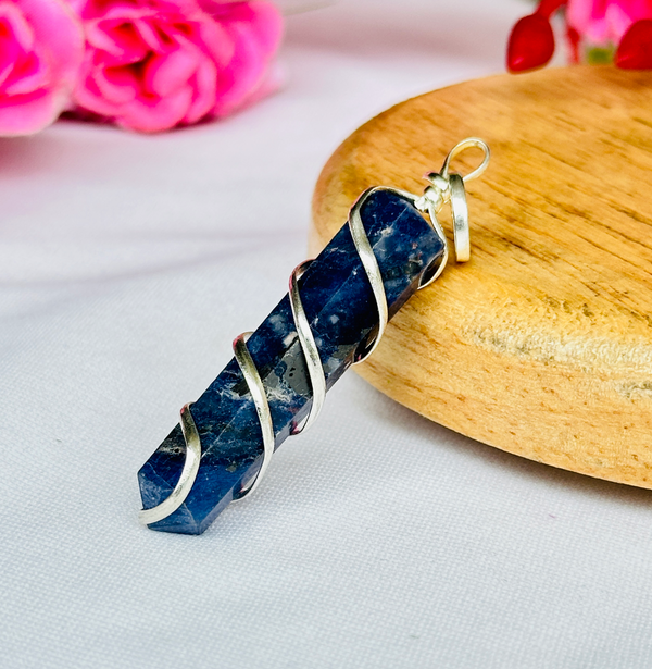Sodalite Wrapping Pen Pendant