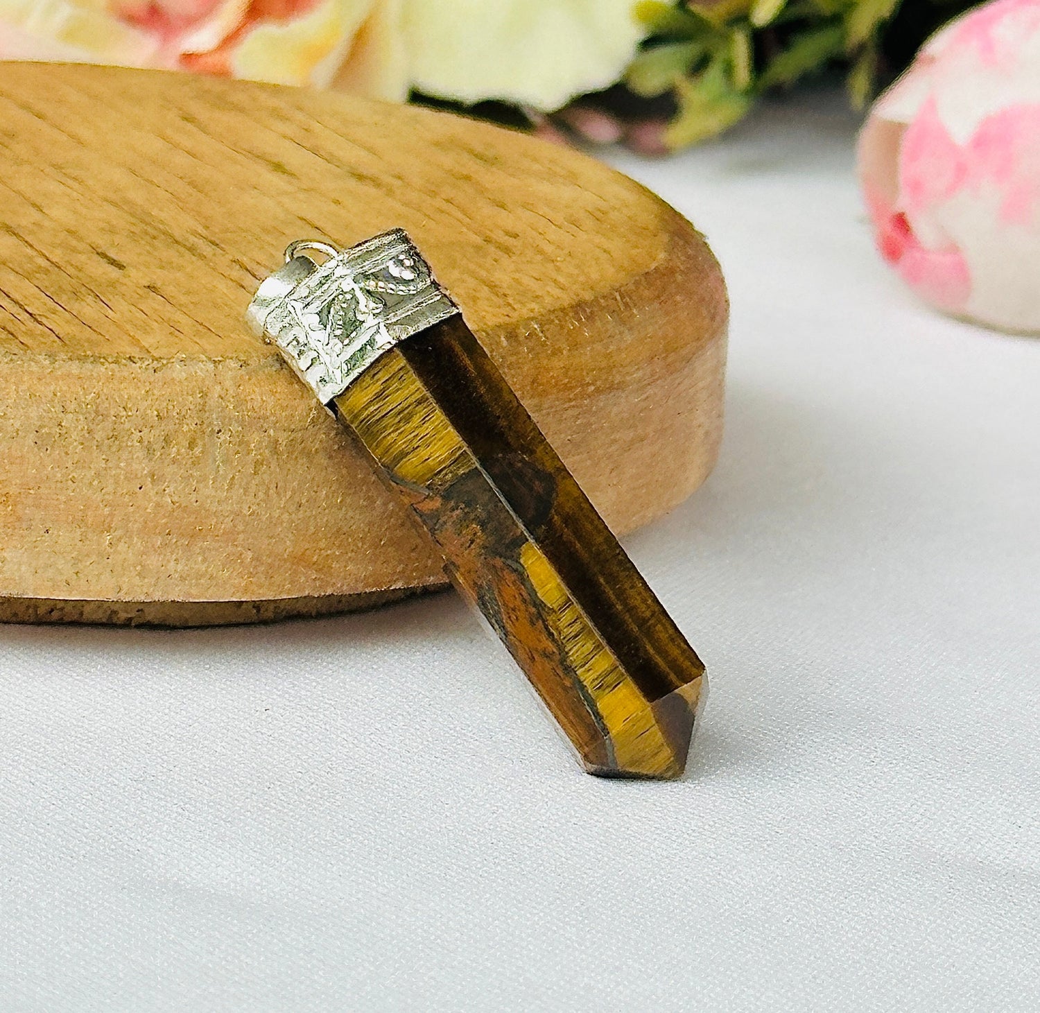 Boosts Your Confidence Level & Exalts the Planet Ketu: Tiger Eye Pencil Pendant
