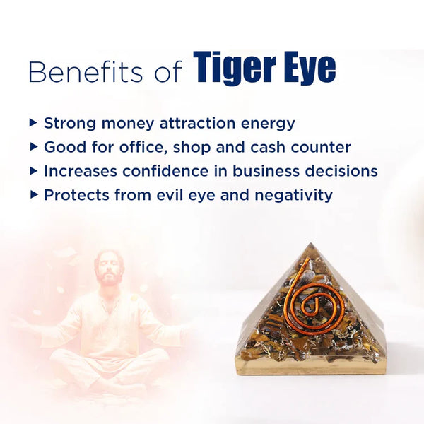 Tiger Eye Pyramid – Money Attraction, Protection & Confidence Crystal