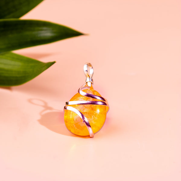 Yellow Citrine Wrapping Pendant: Abundance & Prosperity