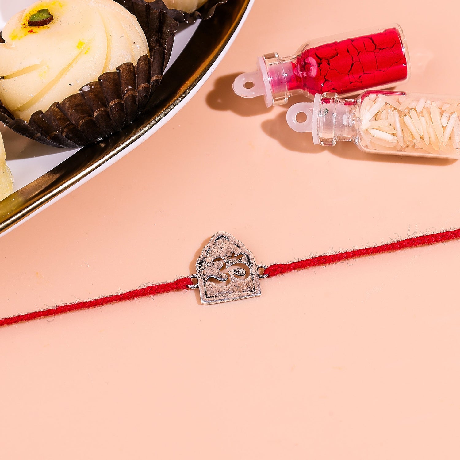 92.5 Pure Silver OM  Thread Rakhi