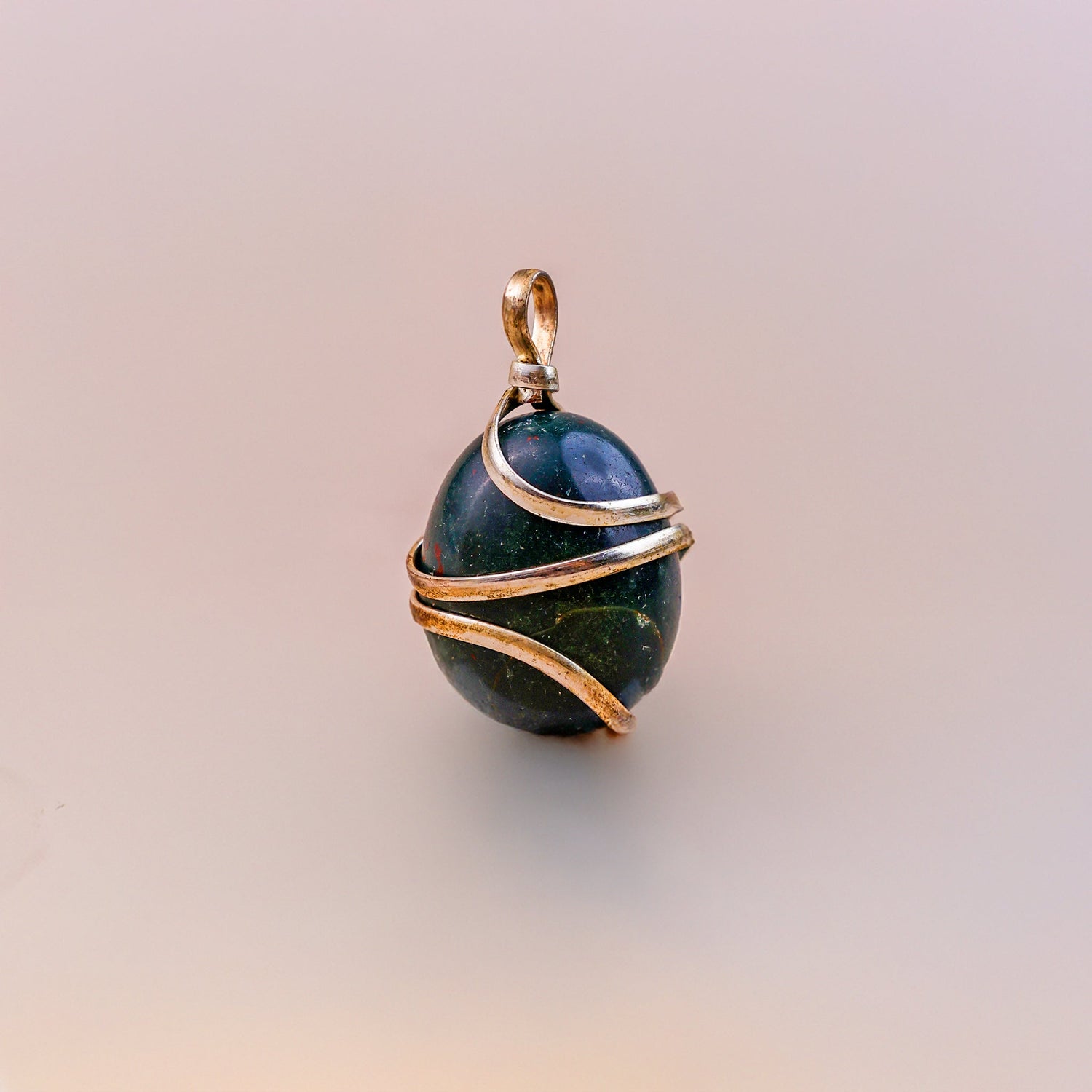 Bloodstone Wrapping Pendant