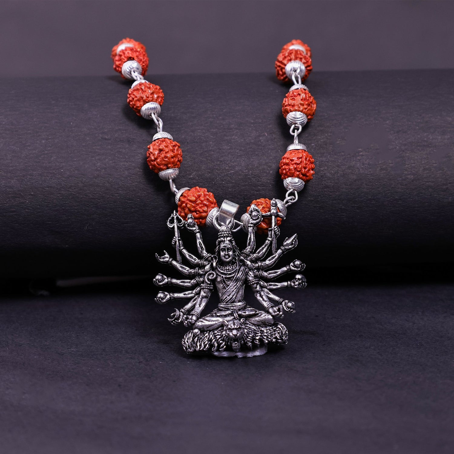Silver Plated Lord Shiva Sitted Rudraksha Pendant