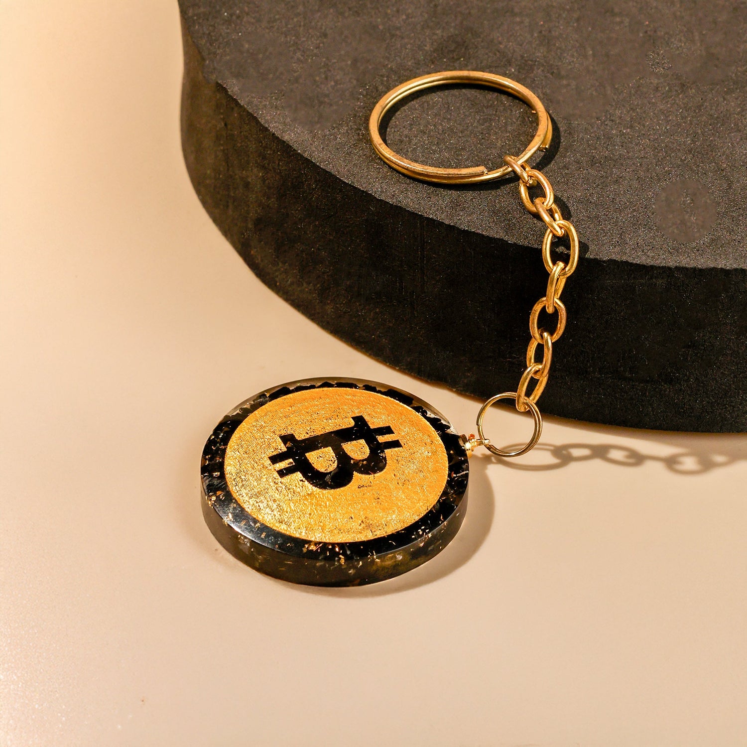 Bitcoin Black Tourmaline Keychain: Protect from Psyhic attacks & Negative Engery