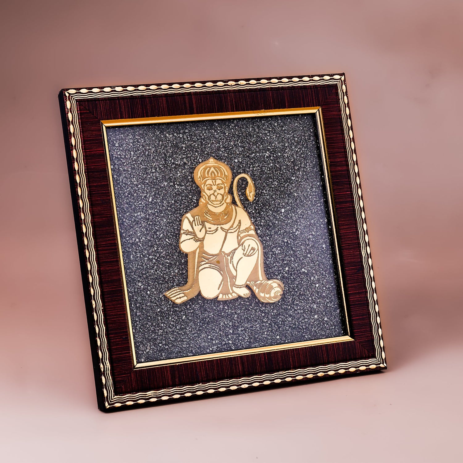 Hanuman Ji Raw Pyrite Frame
