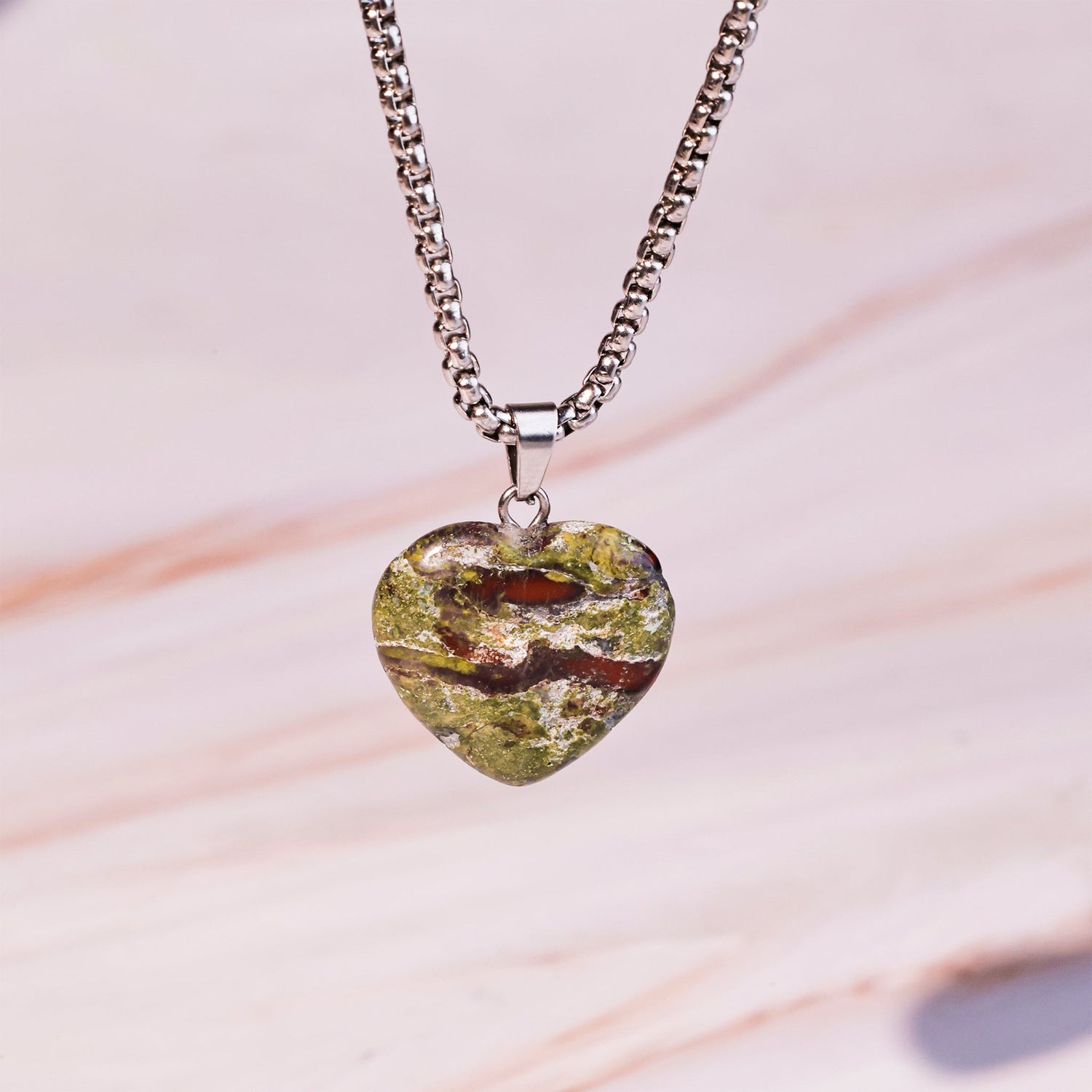 Blood Stone Heart Pendant