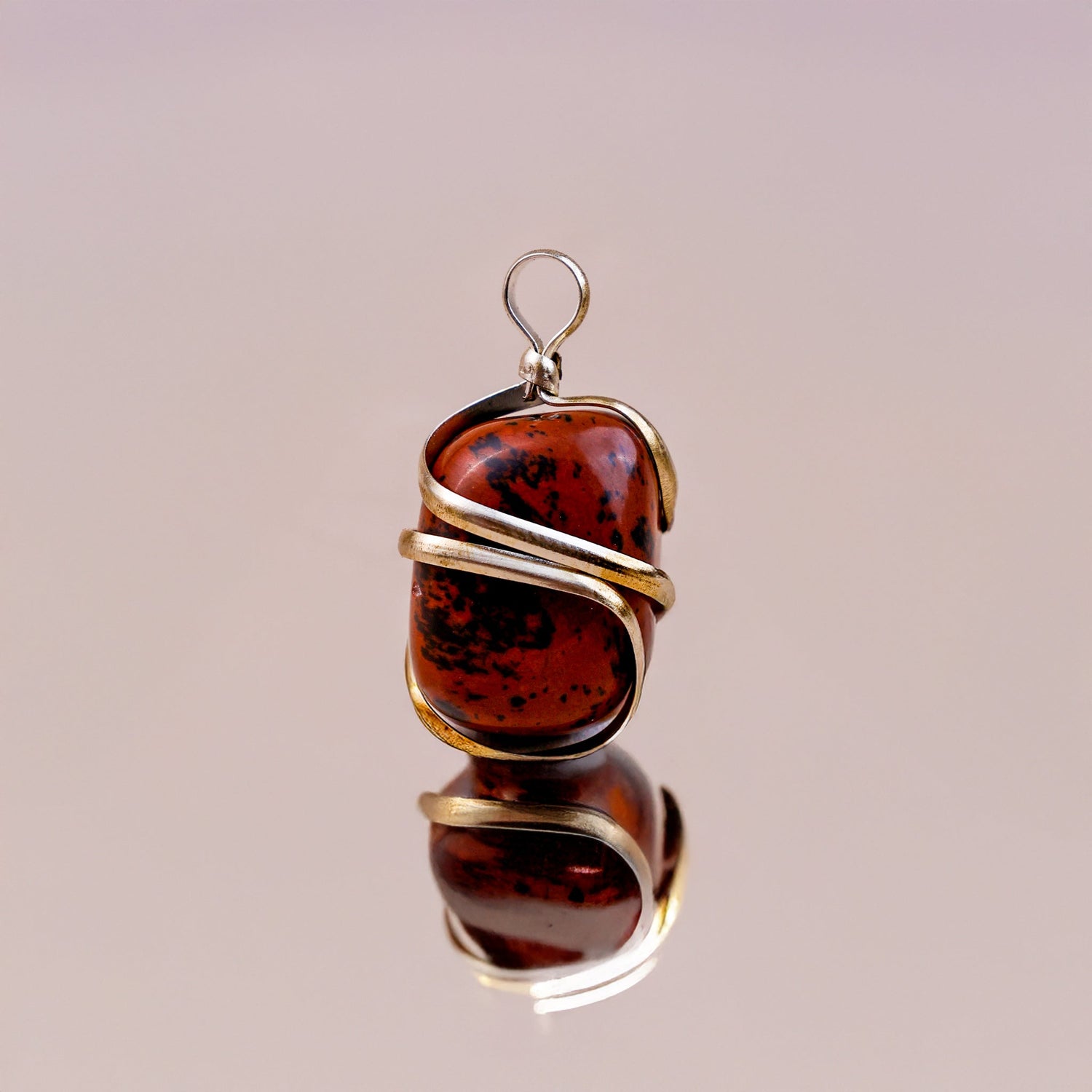 Mahogany Obsidian Wrapping Pendant