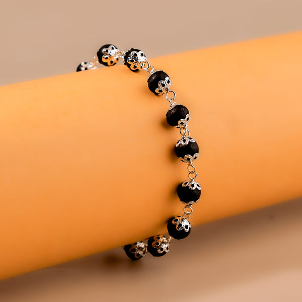 Karungali Silver Bracelet (Abhimantrit) for Protection