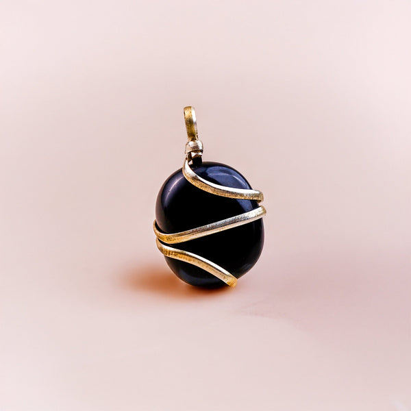 Black Obsidian Wrapping Pendant