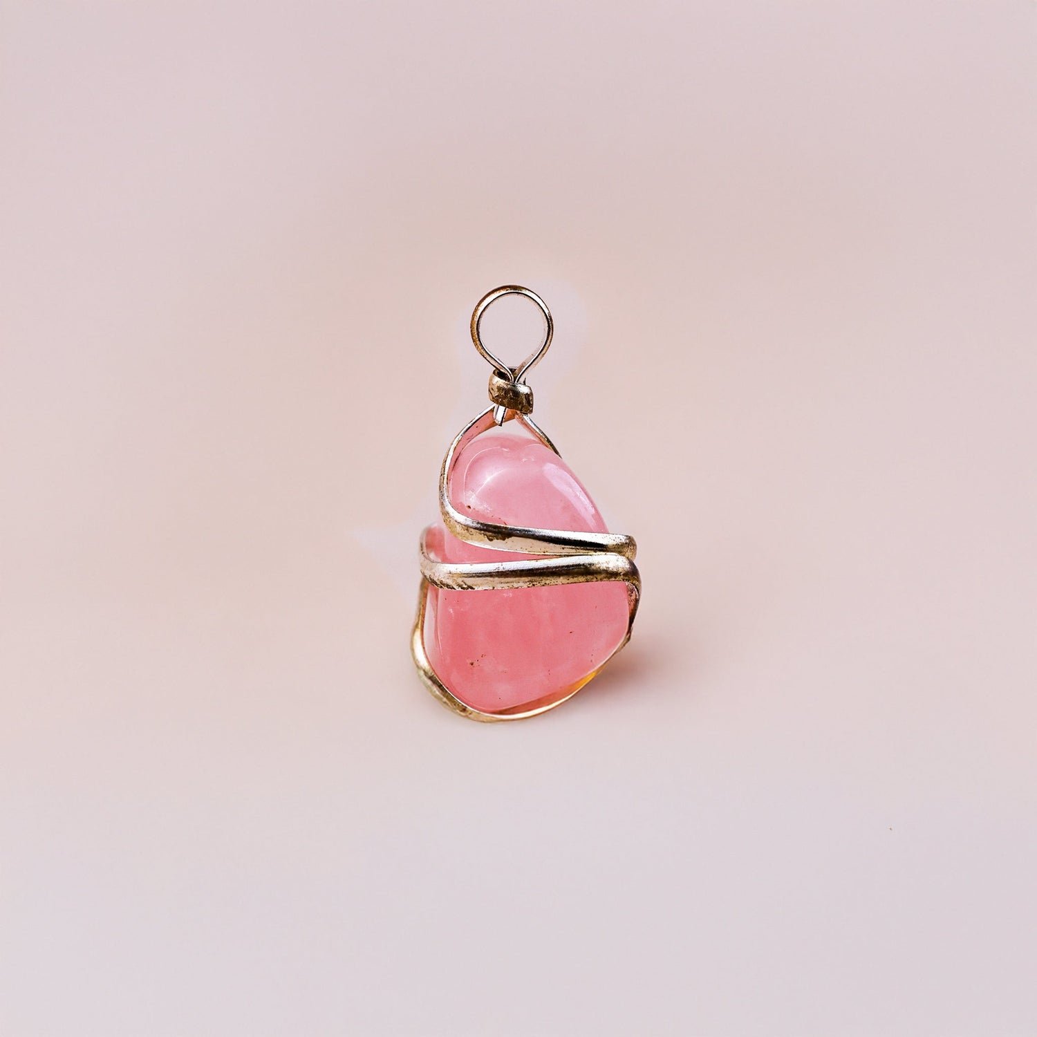 Rose Quartz Wrapping Pendant (Relationship & Love)