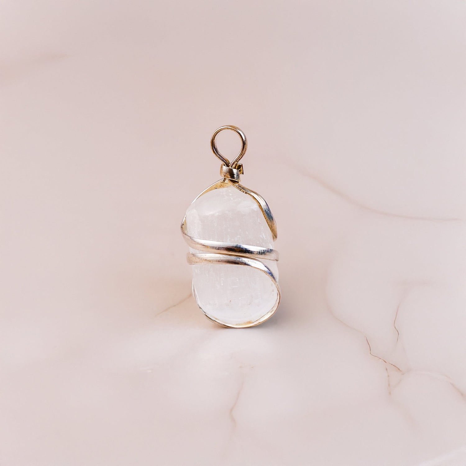 Selenite Wrapping Pendant