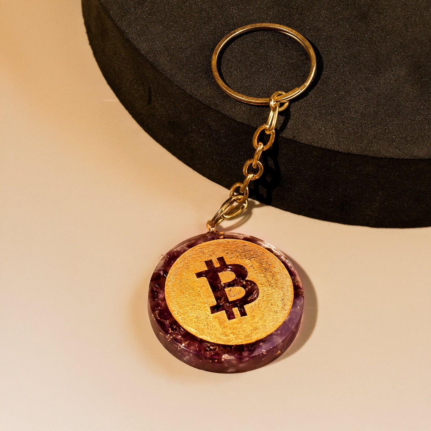 Bitcoin Amethyst Keychain: Emotional Healing & Stress Relief
