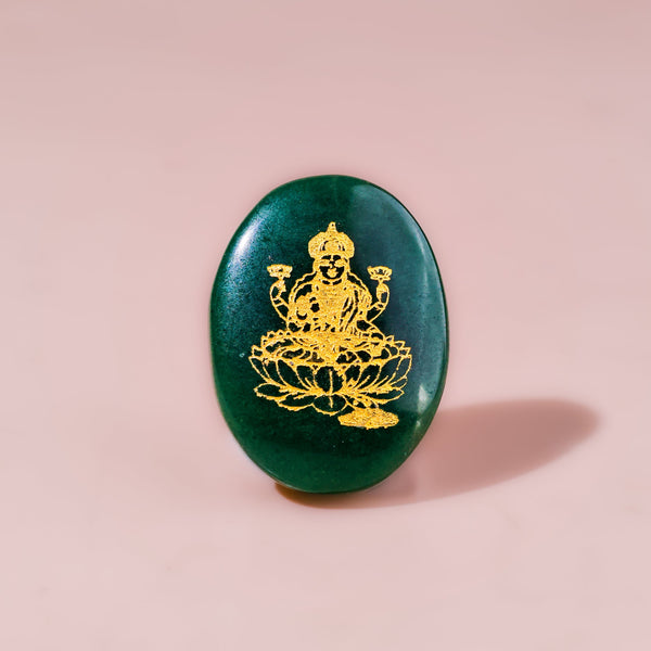 Green Jade Lakshmi Shri Yantra Coin
