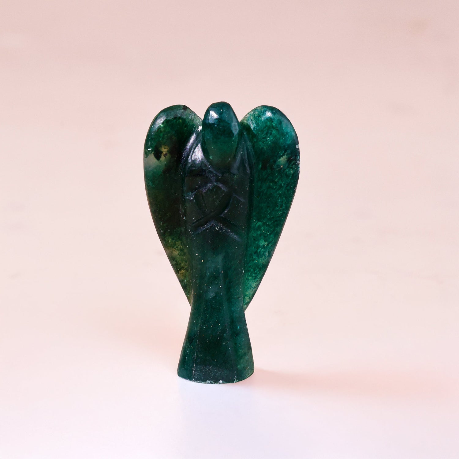 Green Jade Crystal Angle: Emotional & Mental Healing