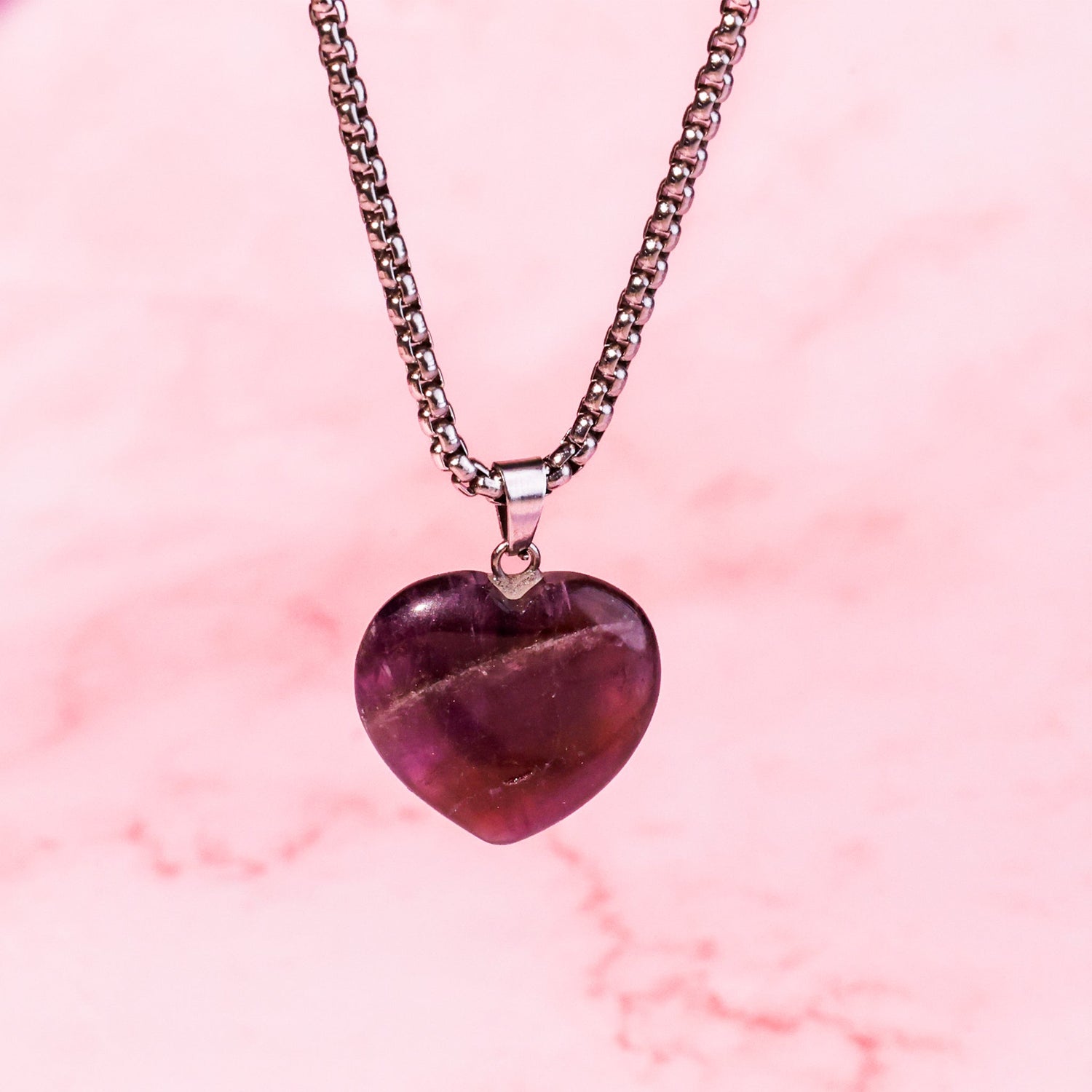 Amethyst Heart Pendant: Emotional Healing & Stress Relief