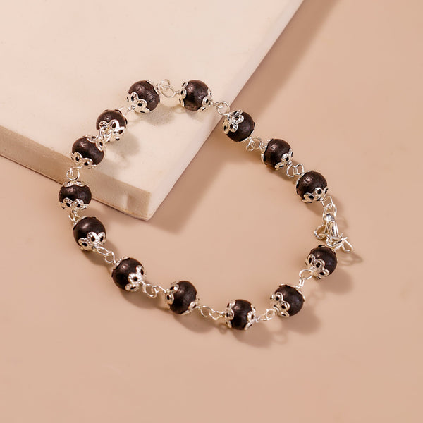 Karungali Silver Bracelet (Abhimantrit) for Protection
