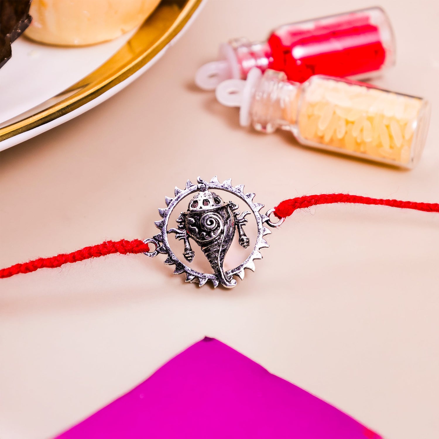 92.5 Pure Silver Shankh Rakhi