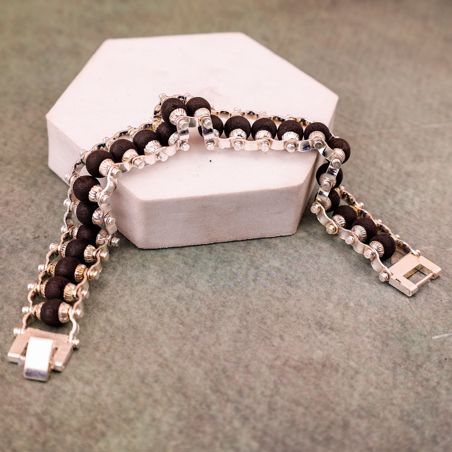 Silver Plated Karungali Bracelet (Abhimantrit) for Protection