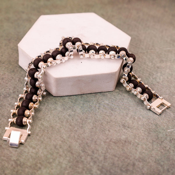 Silver Plated Karungali Bracelet (Abhimantrit) for Protection