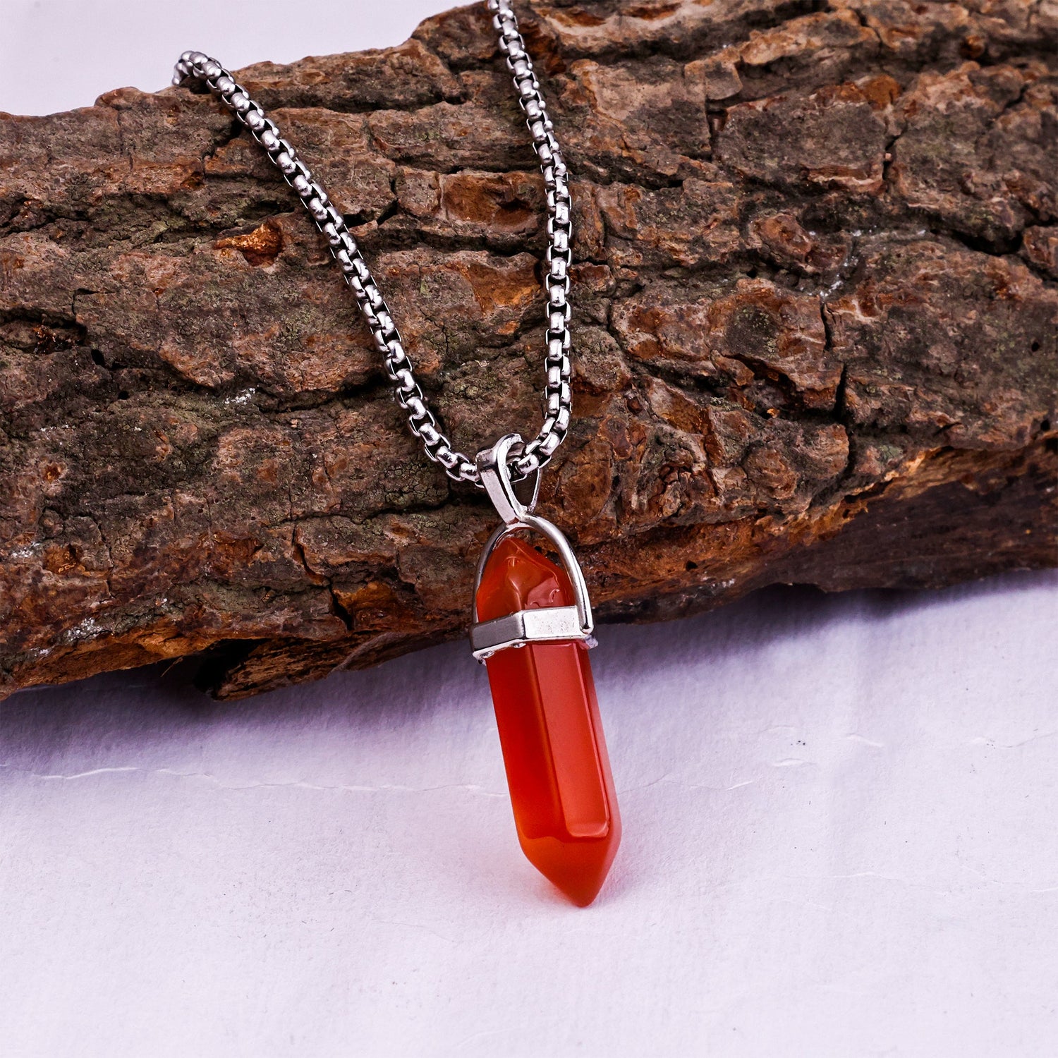 Red Carnelian Pen Shape Pendant: Supports in Achieving Goals