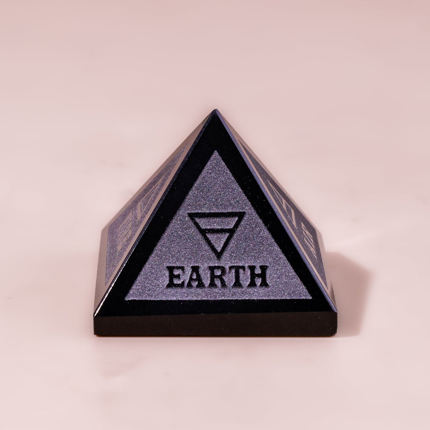Black Agate Five Element Pyramid - Abhimantrit
