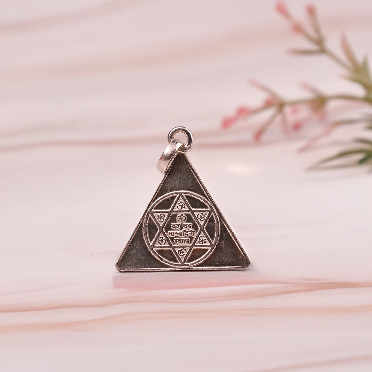 Maa Saraswati Yantra Pure Silver Pendant