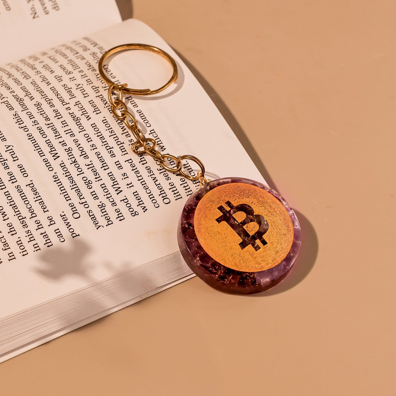 Bitcoin Amethyst Keychain: Emotional Healing & Stress Relief