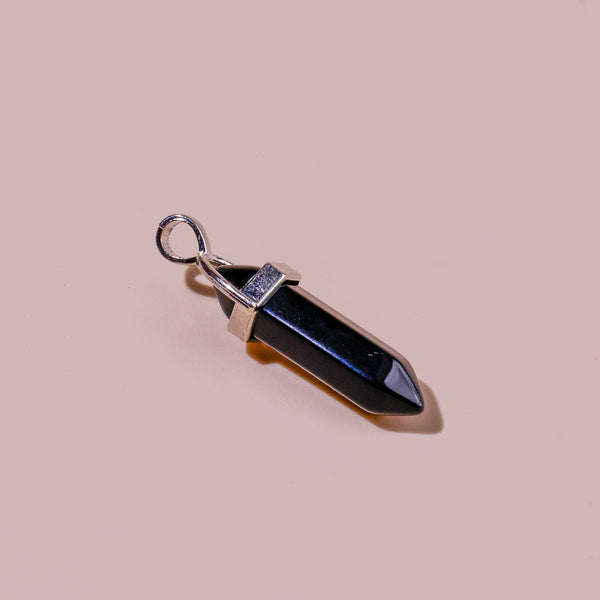 Black Tourmaline Pen Shape Pendant: Protect from Psyhic attacks & Negative Engery