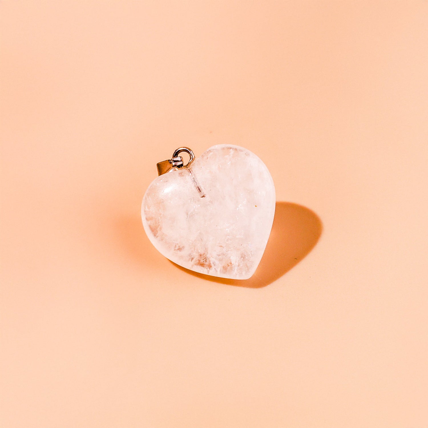 Clear Quatz Heart Pendant