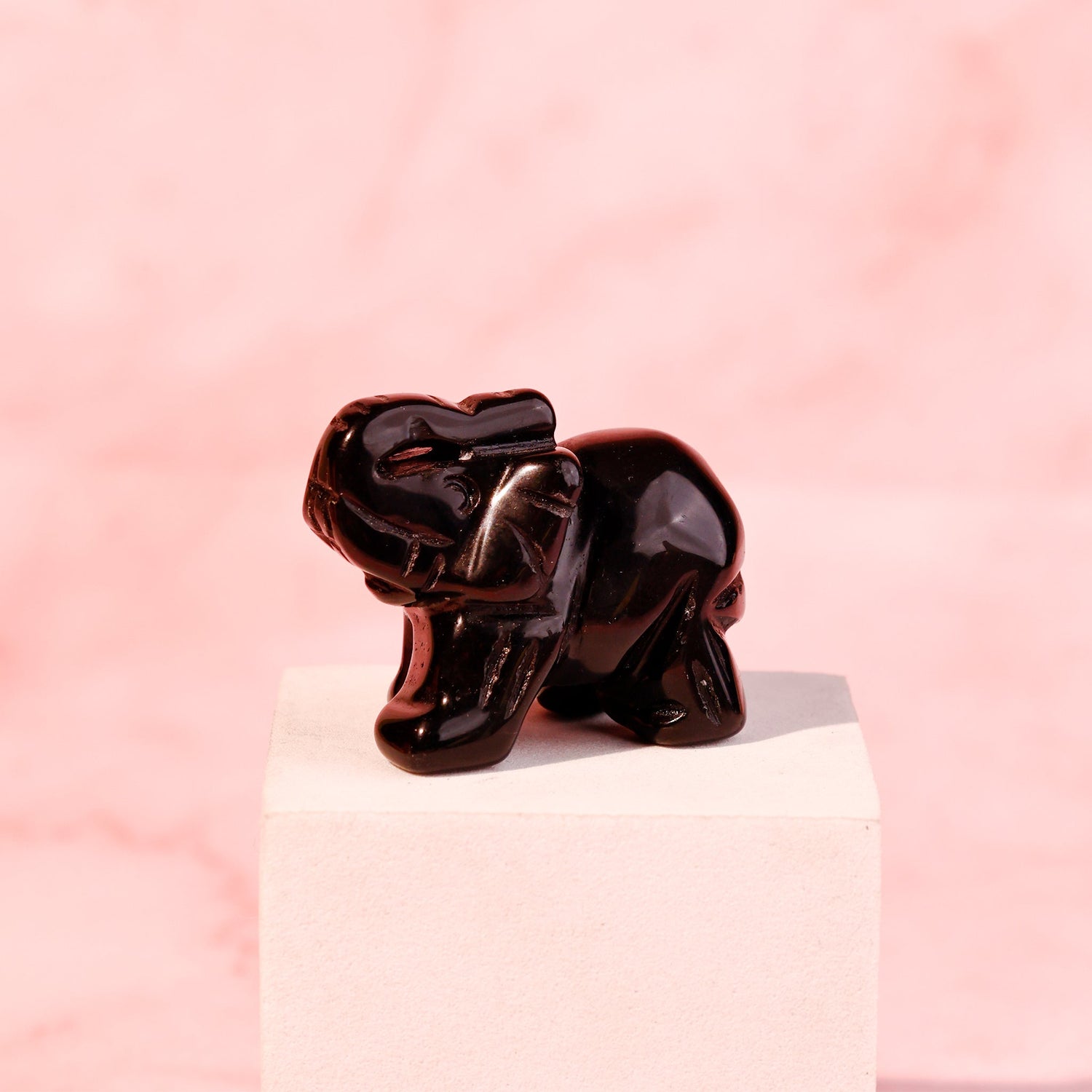 Black Obsidian Crystal Elephant