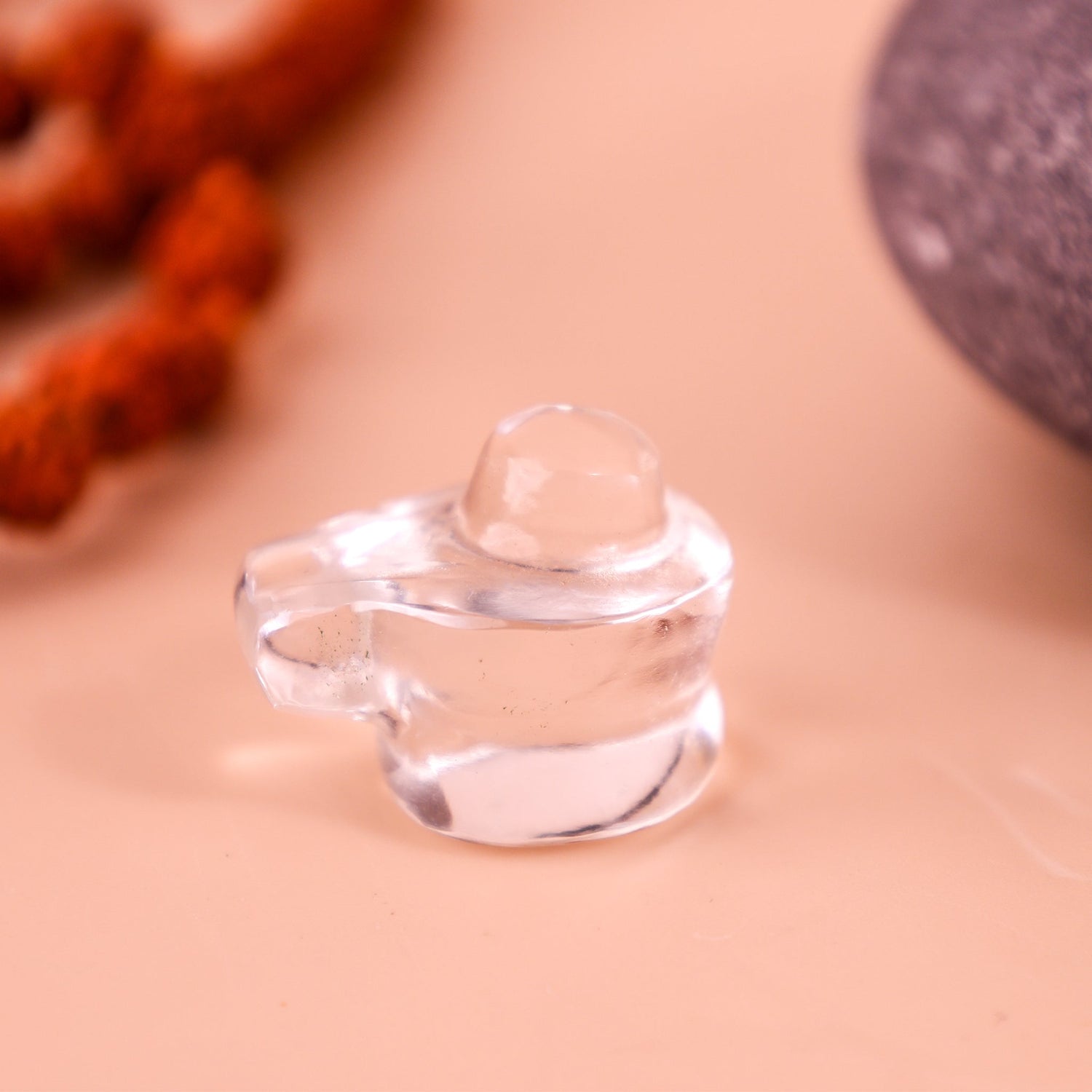 Natural Stone Clear Quartz Shivling