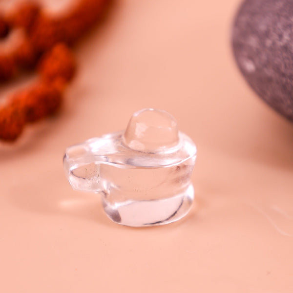 Natural Stone Clear Quartz Shivling