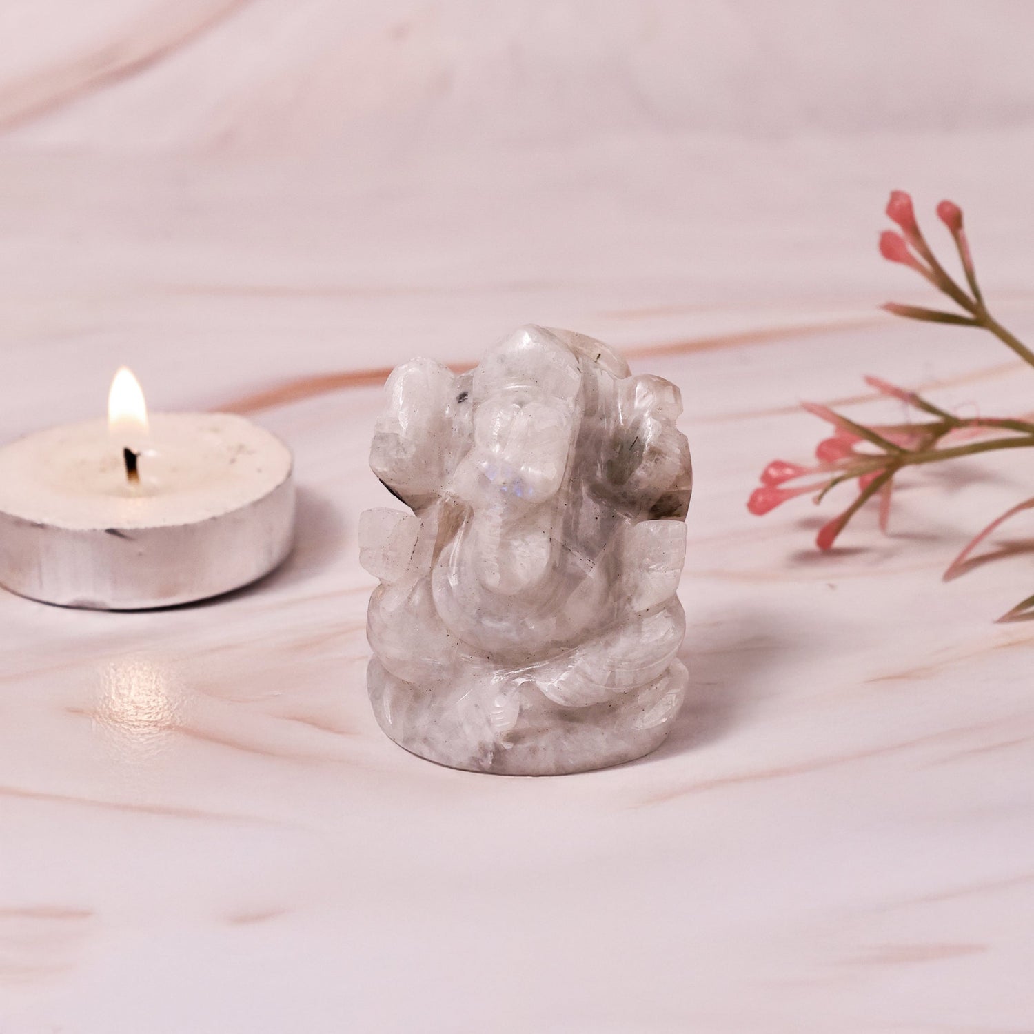 Moonstone Ganesh Ji - Abhimantrit & Certified