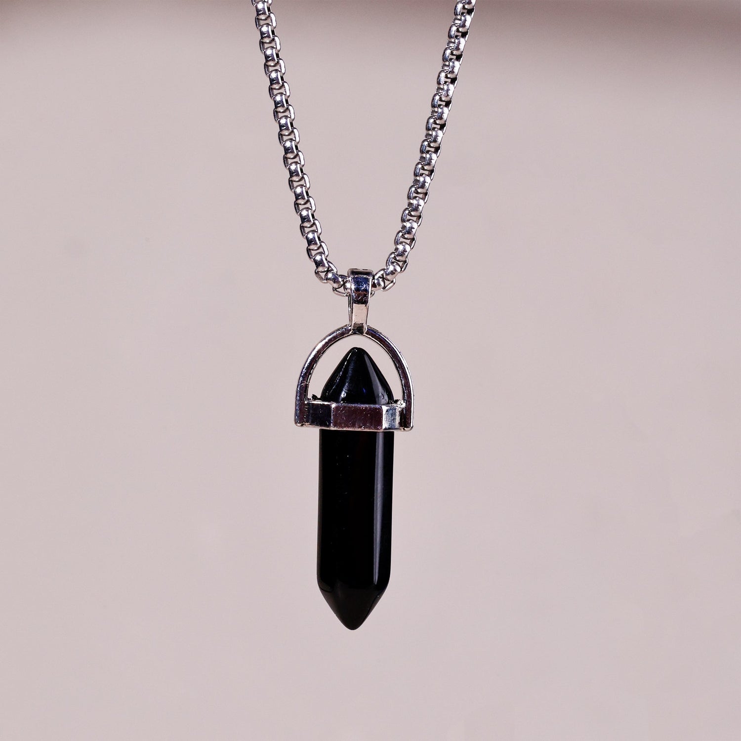 Black Tourmaline Pen Shape Pendant: Protect from Psyhic attacks & Negative Engery