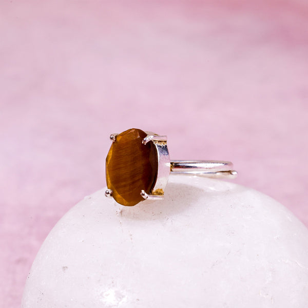 Tiger Eye Stone Ring: Boosts Courage and Self-Confidence
