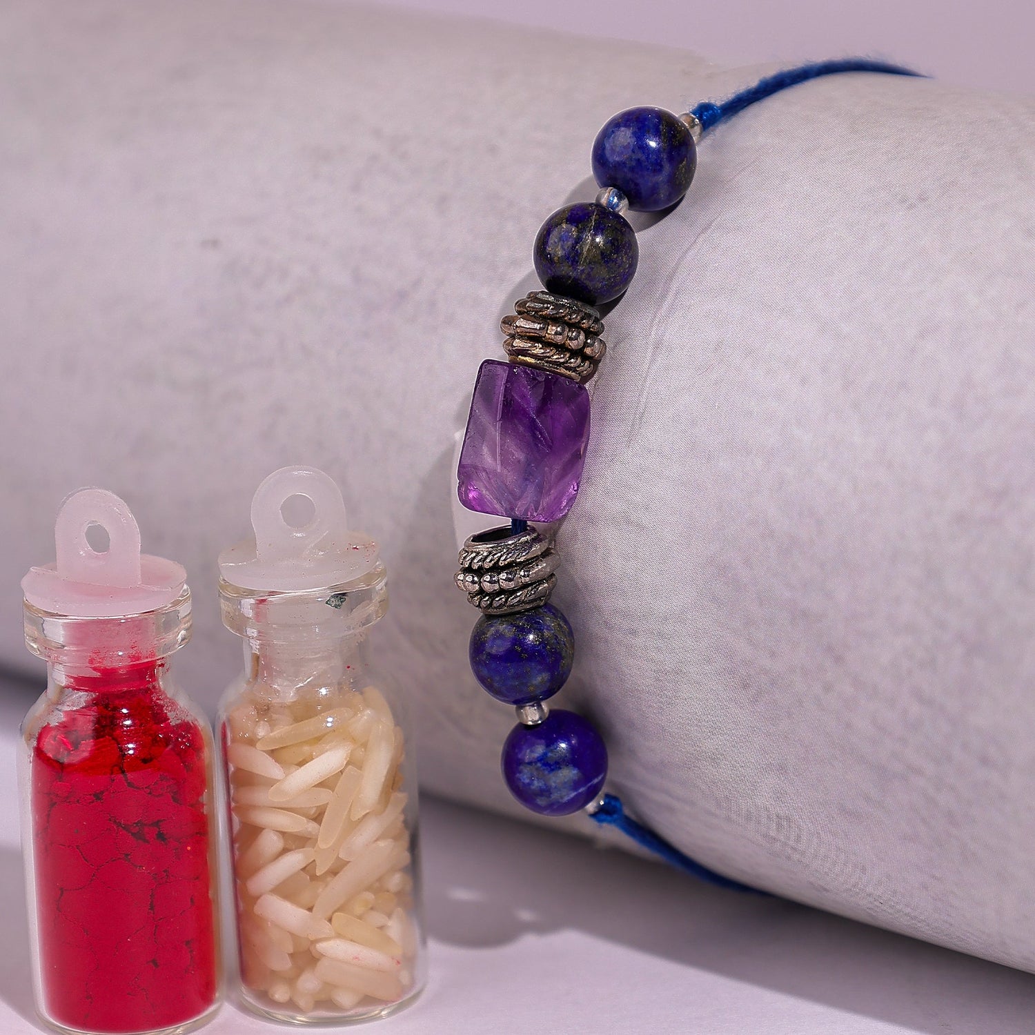 Amethyst stone rakhi - Abhimantrit