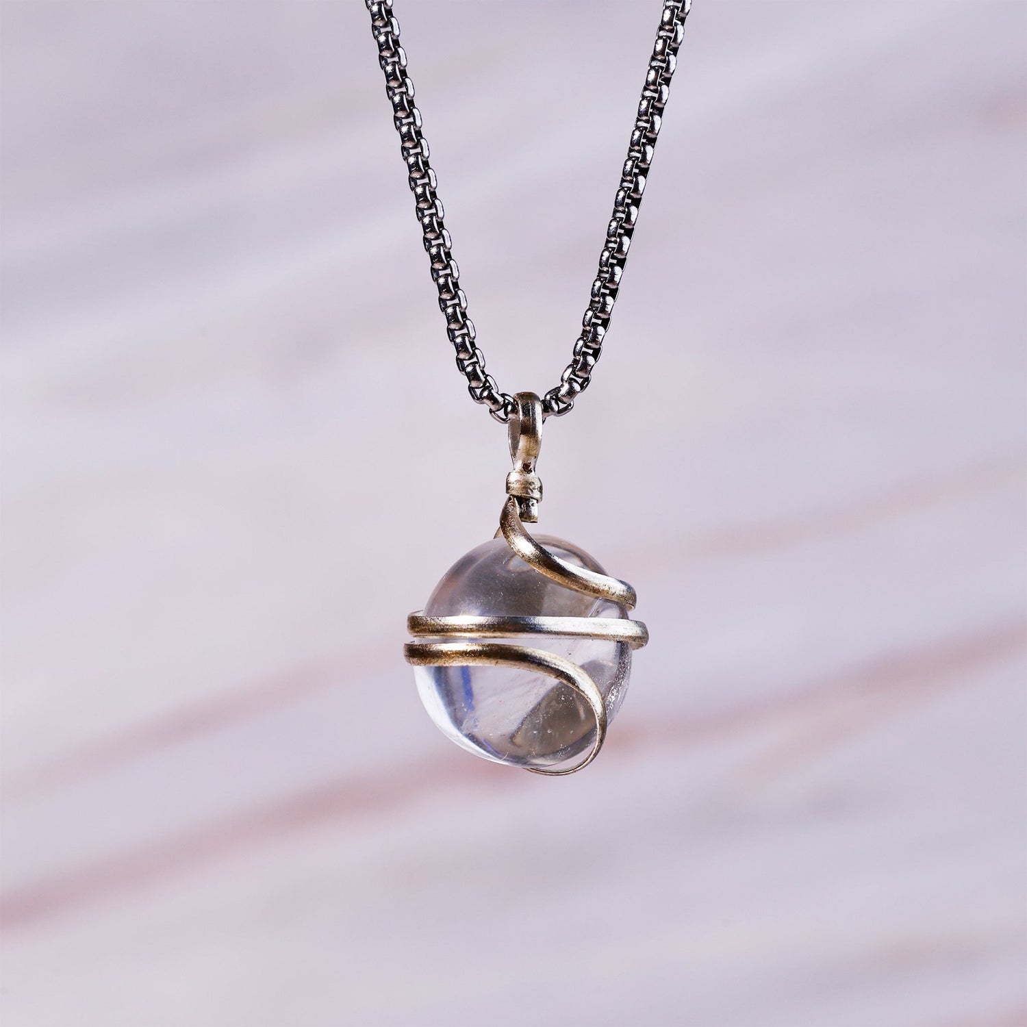 Clear Quartz Wrapping Pendant
