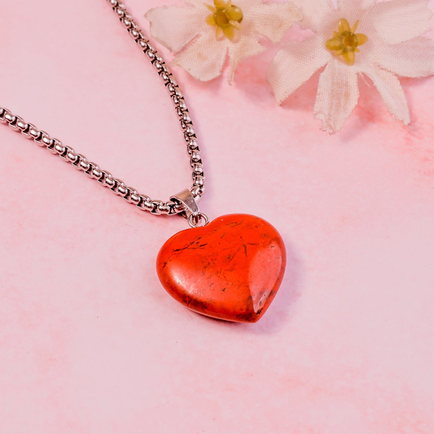 Red Jasper Heart Pendant